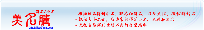 根據(jù)姓名得到小名，昵稱和網(wǎng)名；根據(jù)古今名著，唐詩宋詞得到小名，昵稱和網(wǎng)名；無極變換得到意想不到的超酷名字